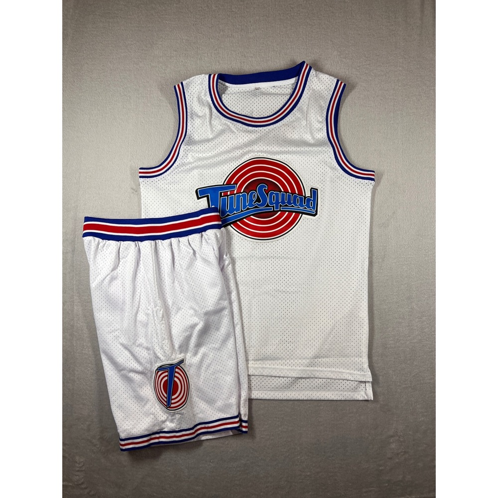 Space Jam Tune Squad Bugs Bunny Jersey and Shorts Halloween Costume Set Mens L/M